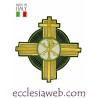 EMBLEMA CROCE TONDO PAX VERDE SMERALDO ORO