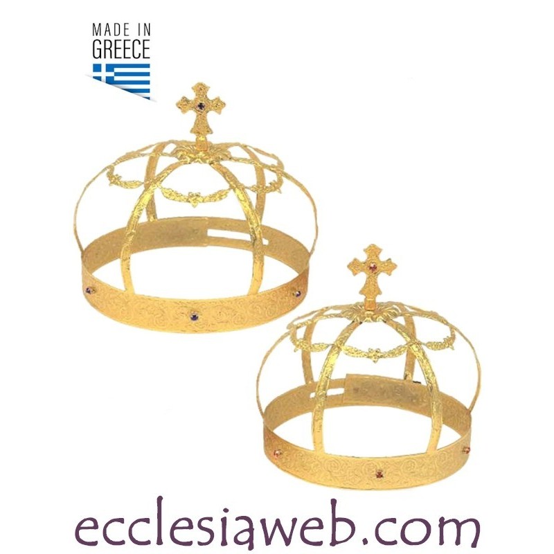 ORTHODOX WEDDING CROWNS IN GOLDEN METAL