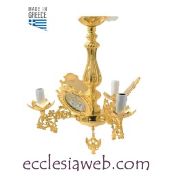ORTHODOX CHANDELIER IN GOLD COLOR BRASS - 3 LIGHTS