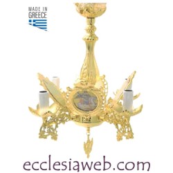 ORTHODOX CHANDELIER IN GOLD COLOR BRASS - 4 LIGHTS