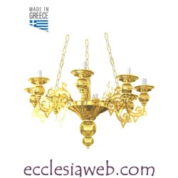 ORTHODOX CHANDELIER IN GOLD COLOR BRASS - 6 LIGHTS