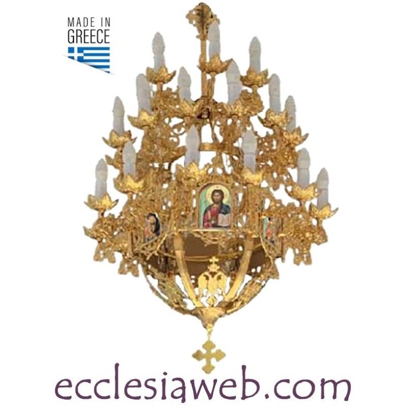 ORTHODOX CHANDELIER IN GOLD COLOR BRASS - 31 LIGHTS