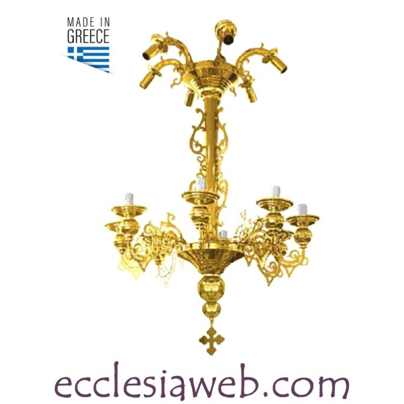 ORTHODOX CHANDELIER IN GOLD COLOR BRASS - 16 LIGHTS