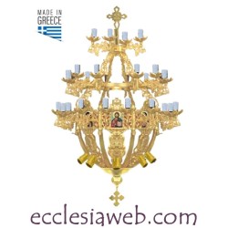 ORTHODOX CHANDELIER IN GOLD COLOR BRASS - 40 LIGHTS