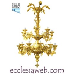ORTHODOX CHANDELIER IN GOLD COLOR BRASS - 28 LIGHTS