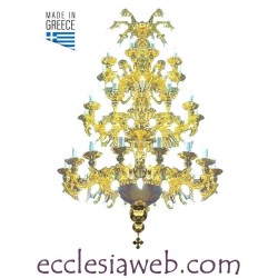 ORTHODOX CHANDELIER IN GOLD COLOR BRASS - 80 LIGHTS