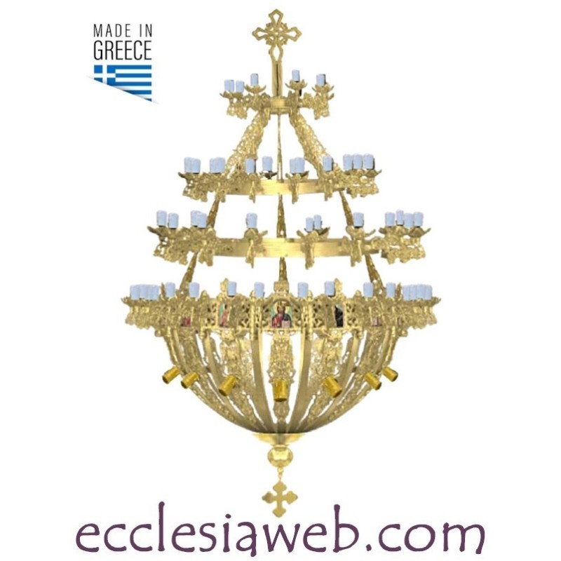 ORTHODOX CHANDELIER IN GOLD COLOR BRASS - 80 LIGHTS