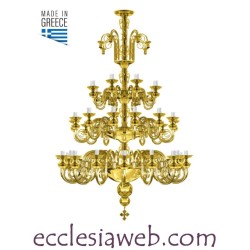 ORTHODOX CHANDELIER IN GOLD COLOR BRASS - 80 LIGHTS