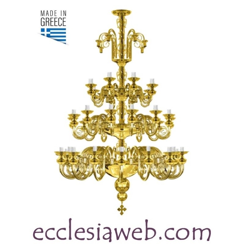 ORTHODOX CHANDELIER IN GOLD COLOR BRASS - 80 LIGHTS