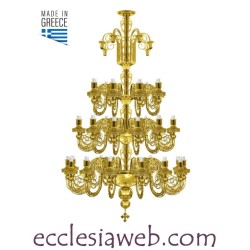 ORTHODOX CHANDELIER IN GOLD COLOR BRASS - 44 LIGHTS