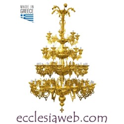 ORTHODOX CHANDELIER IN GOLD COLOR BRASS - 64 LIGHTS