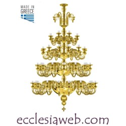 ORTHODOX CHANDELIER IN GOLD COLOR BRASS - 120 LIGHTS