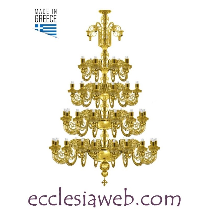 ORTHODOX CHANDELIER IN GOLD COLOR BRASS - 64 LIGHTS