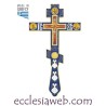 ORTHODOX PRIESTLY CROSS IN METAL COLOR BLUE