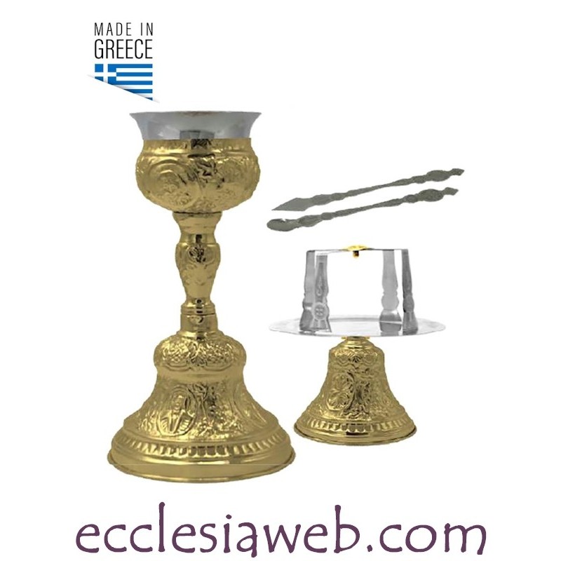 ORTHODOXES ZUBEHÖR FÜR KOMMUNION IN GOLDENEM MESSING