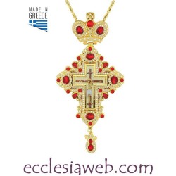 CRUZ PECTORAL ORTODOXA CON PIEDRAS