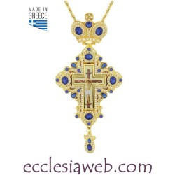 CROIX PECTORALE ORTHODOXE AVEC DES PIERRES