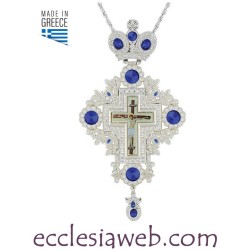 CROIX PECTORALE ORTHODOXE AVEC DES PIERRES