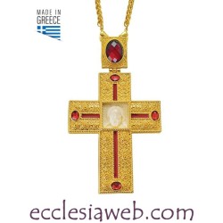 CRUZ PECTORAL ORTODOXA CON PIEDRAS
