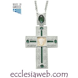 CRUZ PECTORAL ORTODOXA CON PIEDRAS