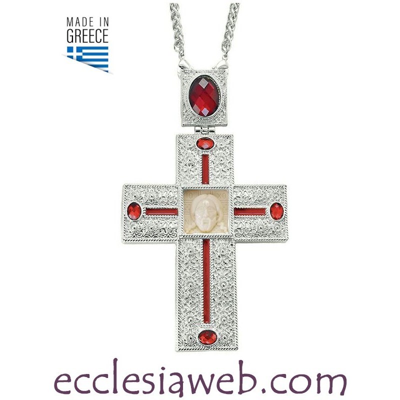 CRUZ PECTORAL ORTODOXA CON PIEDRAS