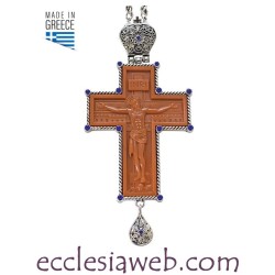 CRUZ PECTORAL ORTODOXA CON PIEDRAS