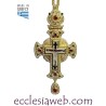 ORTHODOX PECTORAL CROSS IN SILVER AND STONES