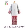 BLOUSE WITH TULLE EMBROIDERED CM. 70 ON RED BACKGROUND