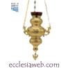 LAMPADA ORTODOSSA DA ALTARE IN OTTONE DORATO