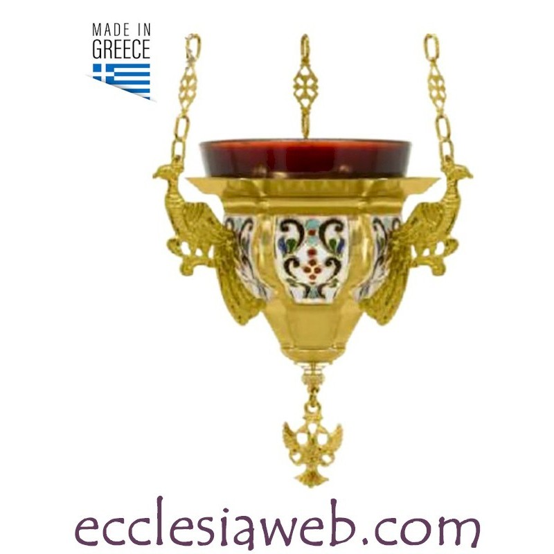 LAMPADA ORTODOSSA DA APPENDERE IN OTTONE COLOR BRONZO