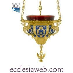 LAMPADA ORTODOSSA DA APPENDERE IN OTTONE DORATO