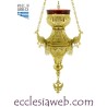 SUSPENSION MÉTAL ARGENTÉ LAMPE ORTHODOXE