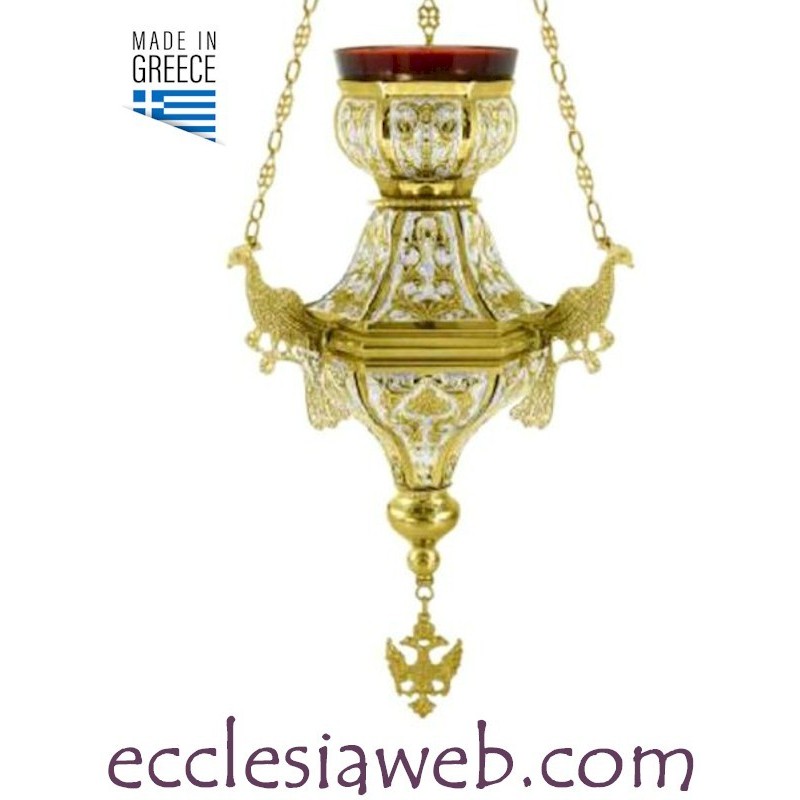 LAMPE SUSPENDUE EN LAITON DORÉ
