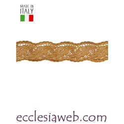 PIZZO MACRAME FOGLIE ONDA IN LUREX