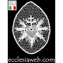 SACRED HEART SYMBOL IN PURE COTTON CANTU LACE