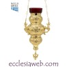LAMPADA ORTODOSSA DA APPENDERE IN OTTONE DORATO
