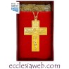 CROCE PETTORALE ORTODOSSA CON CROCIFISSIONE DI GESU CRISTO / VERGINE M
