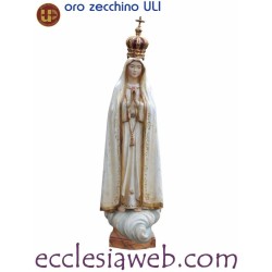 MADONNA DI FATIMA CON CORONA - STATUA IN LEGNO