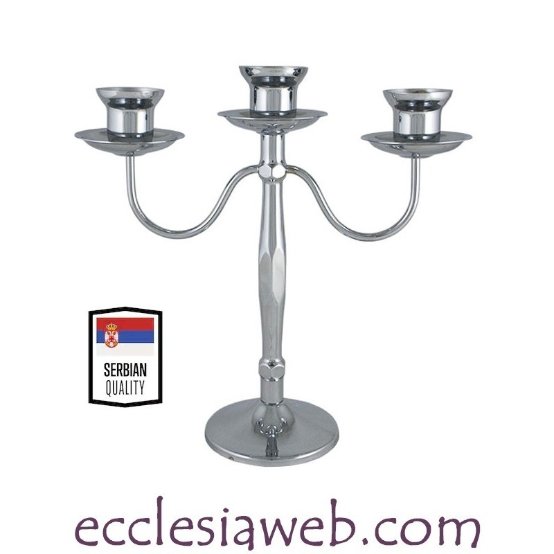 CANDELABRO ORTODOSSO IN METALLO NICHELATO