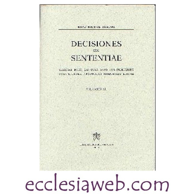 ROTAE ROMANAE DECISIONES SEU SENTENTIAE VOLUME 90 (1998)